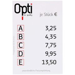 Opti Price tag for zipper display 6.4x4cm - 1pc
