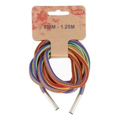 Hoodie cord 6mm 1.25m with cord stoppers - 5pcs
