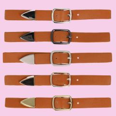 Light-brown buckle leather-nickel 3cm - 10pcs