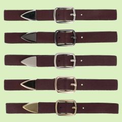 Dark-brown buckle leather-nickel 3cm - 10pcs