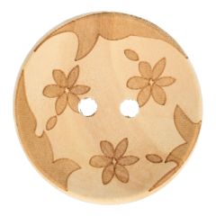 Wooden button lasered 3 flowers 24" - 50pcs