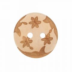 Wooden button lasered 3 flowers 32" - 50pcs