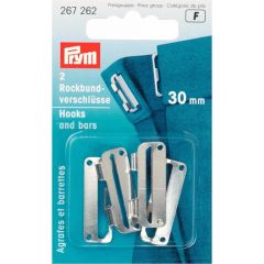Prym Skirt hooks steel 30mm silver - 5x2pcs