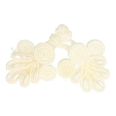 Chinese button closure leaf with pearl 7cm - 6pcs