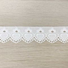 Broderie anglaise 37mm white - 18.4m