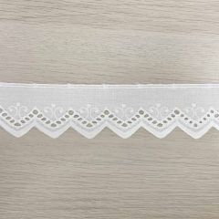 Broderie anglaise shiny 45mm white -18.4m