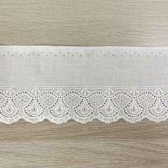 Broderie anglaise shiny 40mm white - 18.4m