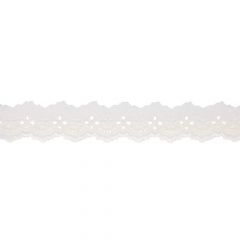 Broderie anglaise shiny 34mm beige - 18.4m
