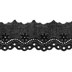 Broderie anglaise 44mm black - 18.4m