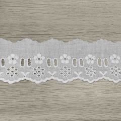 Broderie anglaise 85mm white - 18.4m
