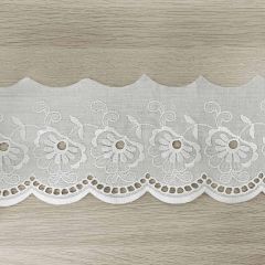 Broderie anglaise 125mm white - 18.4m