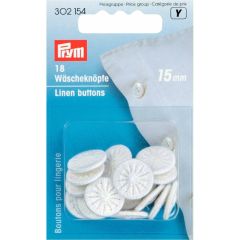 Prym Linen buttons twist white - 5pcs