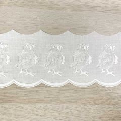 Broderie anglaise trim embroidered chick motif - 18.4m