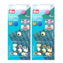 Prym Cover buttons without mould silver-gold - 5pcs
