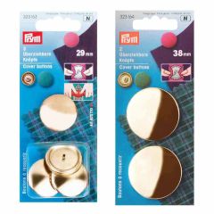 Prym Cover buttons without mould gold - 5pcs