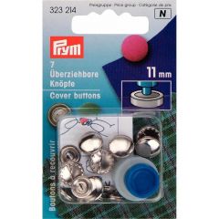 Prym Cover buttons with mold silver - 5pcs