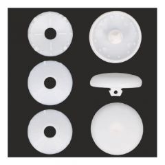 Prym Cover buttons plastic white - 50-100pcs