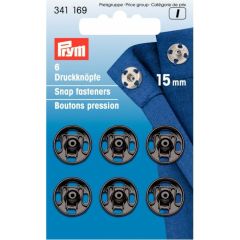 Prym Sew-on snap fasteners brass black - 5pcs