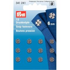 Prym Sew-on snap fasteners brass silver - 5pcs