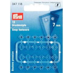 Prym Sew-on snap fasteners plas. square 7mm trans. - 5x12pcs