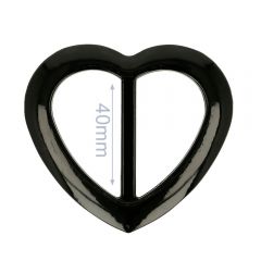 Decorative buckle plastic heart 40mm - 6pcs
