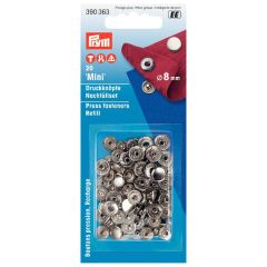 Prym Non-sew press fasteners mini 8mm silver - 5x20pcs