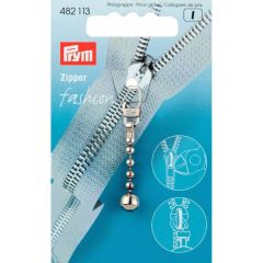 Prym Zipper ball and chain silver - 5pcs