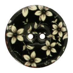 Button coconut Flower black - white 44", 48" or 54"