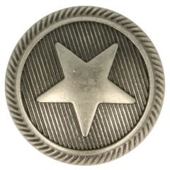 Metal button with star size 28 - 17.5mm - 50pcs