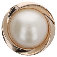 Button pearl in metal 34" - 50pcs - SI/GO