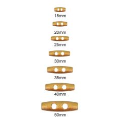 Wooden toggle buttons 15-50mm burnt - 30-50pcs