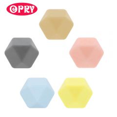 Opry Silicone beads hexagon 14mm - 5x5pcs - AST
