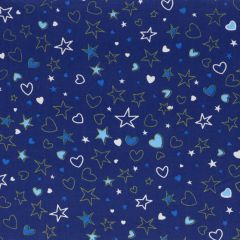 Tissu de Marie Fabric stars-hearts cotton 1.50m - 10m