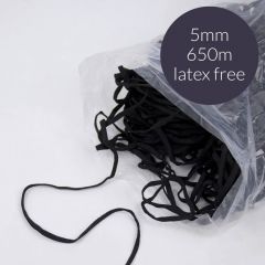 Face mask elastic latex free 5mm black - 650-1050m