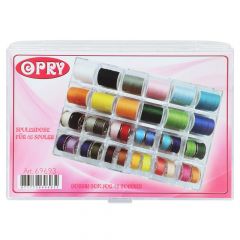 Opry Sewing thread box 24 bobbins 18x13x2.5cm trans. - 1pc