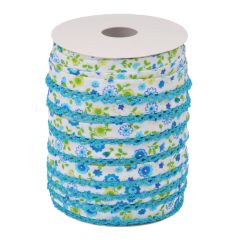 Bias binding with floral motif and picot edge - 25m
