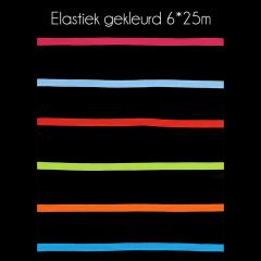 Braided elastic coloured assortment 6x25m