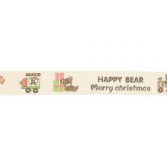 Ribbon happy bear christmas 20mm - 25m