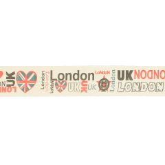 Ribbon london text 25mm 25 m