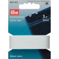 Prym Cotton tape 20mm white - 5x5m