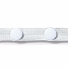 Prym Buttonhole elastic with 3 buttons 12mm white - 5x3m