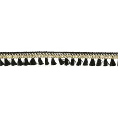 Ribbon with sequins and tassels black - 20m