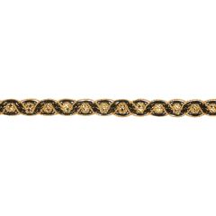 Ribbon with sequins black/light gold - 20m