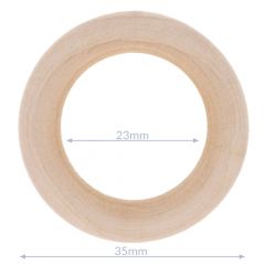 Wooden rings natural outer diameter 35-100mm - 5pcs