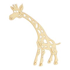 Wooden ornament giraffe 16 cm - 5 pcs
