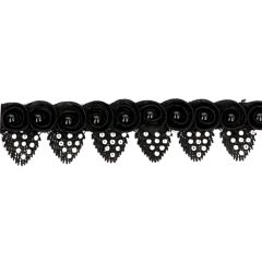 Lace trim with pearl beads-diamantes 40mm - 13m
