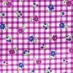 Tissu de Marie Fabric checked with flowers 1.50m - 10m