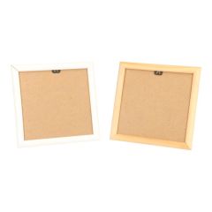 Picture frames wood 14x14cm - white and wood color - 4 pcs
