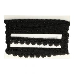 Pearl ribbon Chemical lace in light, offwhite and black  -  12m