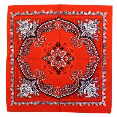 Farmers handkerchief red w. patterns - 10 pcs - Red